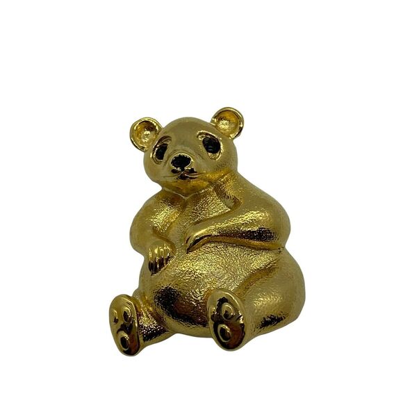 Teddy Bear Jewelry Brooch Pin Vintage Gerry’s Creations Womens Gold Tone C Clasp - Picture 3 of 15
